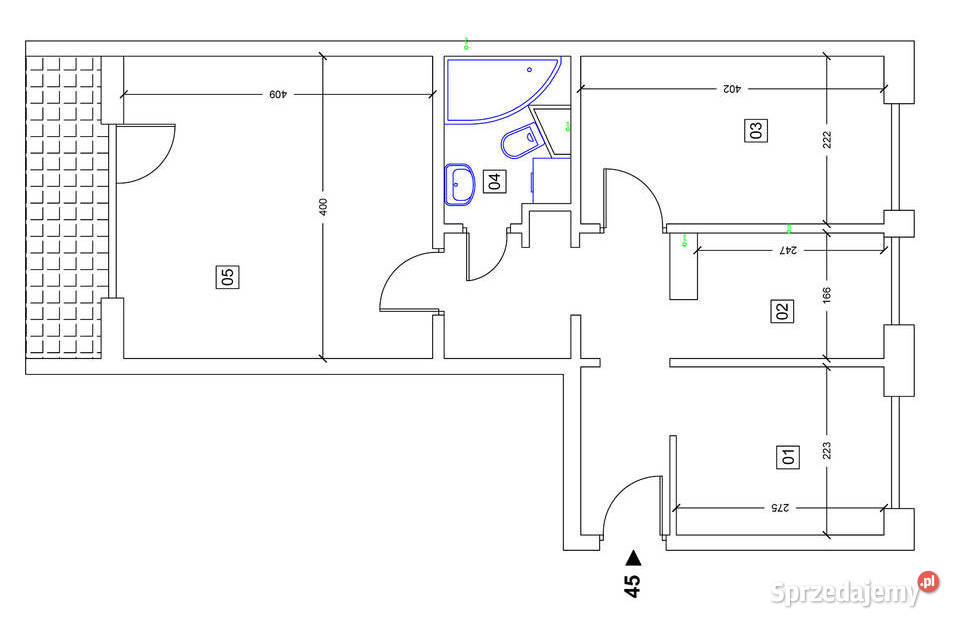 Kraków 47m2 os Niepodległości 3 pokoje blok małopolskie