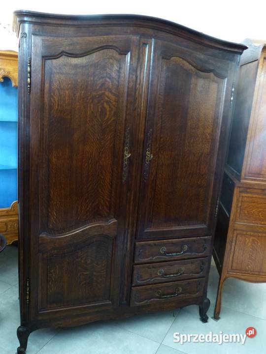 Dębowa ciemna szafa ludwikowskasklep Dąbrowa Meble