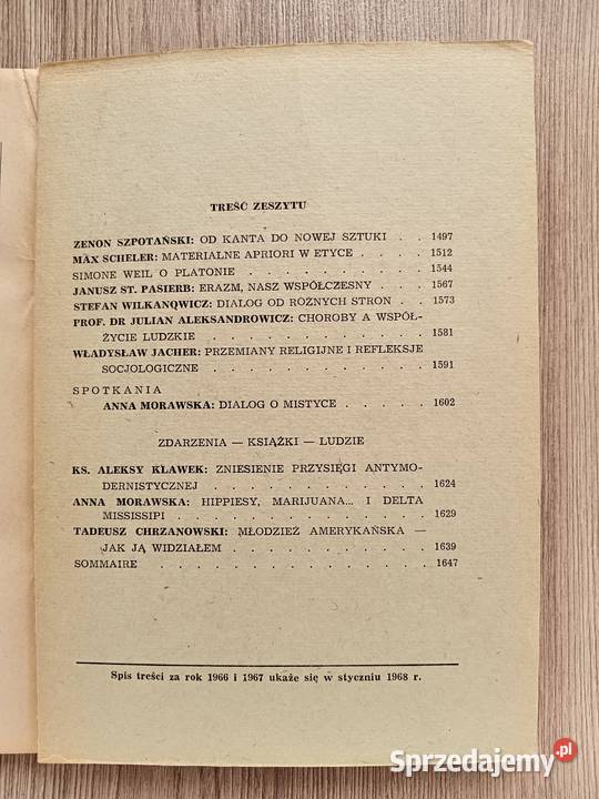 Znak miesięcznik 162 grudzień 1967 małopolskie Kraków