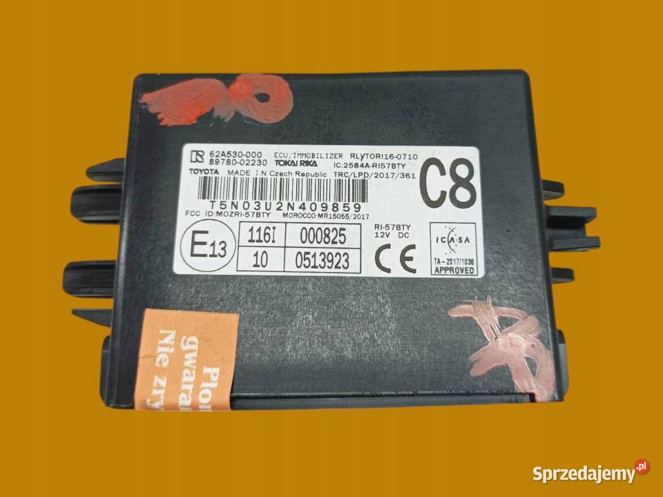 MODUŁ ECU IMMOBILIZER 62A530000 Toyota Yaris IV Komputery