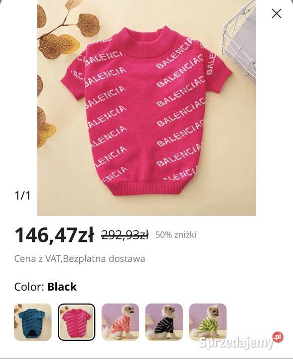 Nowy sweterek ubranko psa Balenciaga XS2XL Dla psów Warszawa
