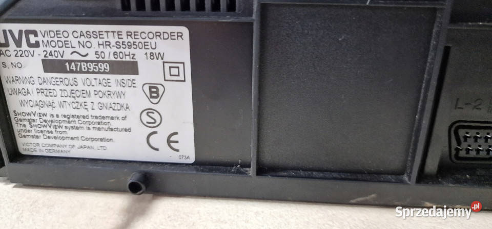 Magnetowid JVC Super VHS ET Video SVHS HRS5950 wielkopolskie Międzychód