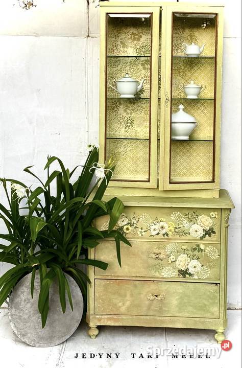 Witrynka komoda z nadstawką vintage z różami Przeworsk sprzedam