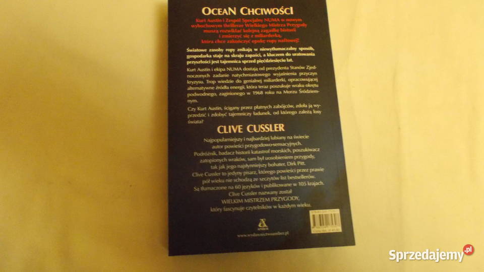 Clive Cussler Ocean chciwości thrillery, sensacyjne małopolskie Kraków