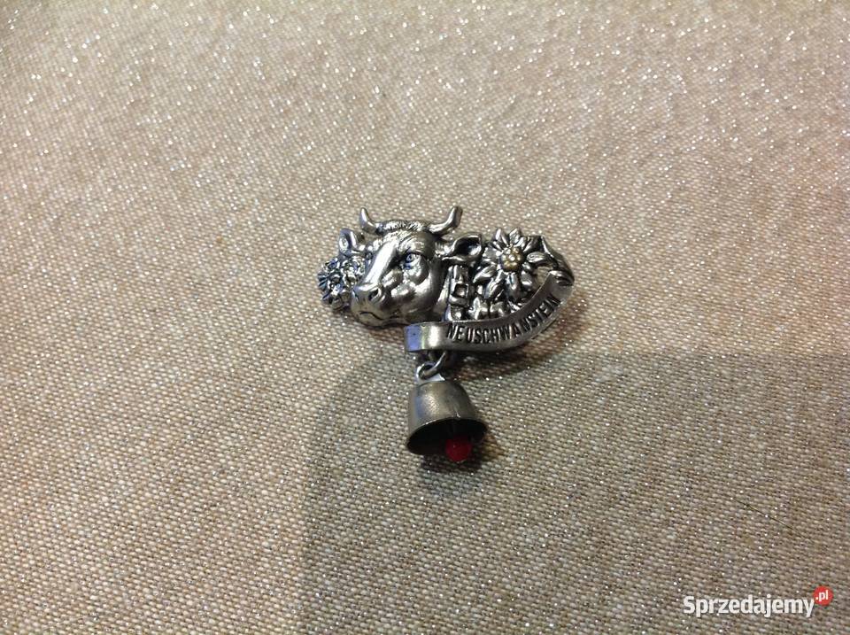 Przypinka Broszka Vintage Metalowa Krowa z Nowa Sól