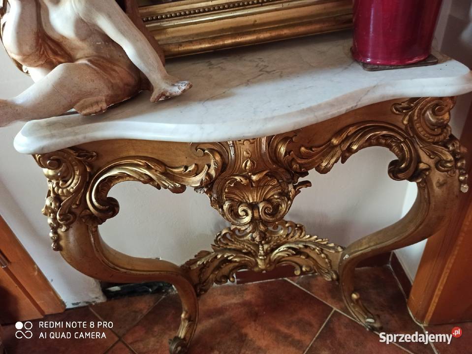 Lustro z konsolą barok Antyki, Sztuka, Kolekcje pomorskie Gdańsk