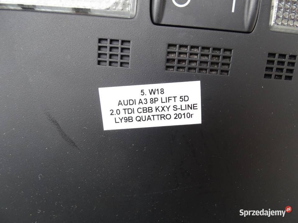 PODSUFITKA KOMPLETNA CZARNA SLINE 8P4867505A osobowe Podsufitki