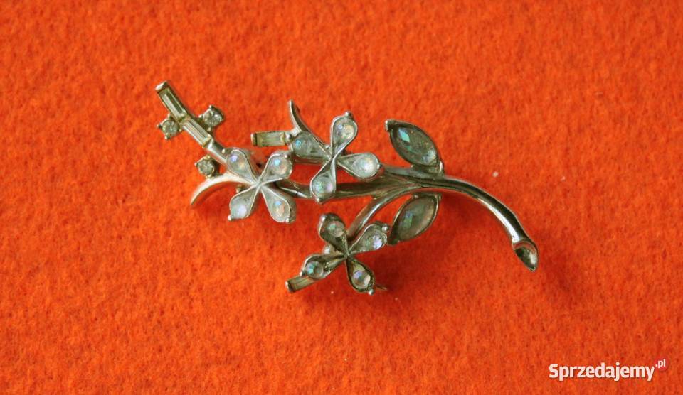 Stara angielska broszka szklista Ochojno
