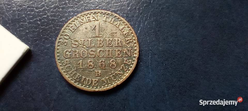 Stare monety 1 srebrny grosz 1868 B Niemcy Kolekcje Lesko