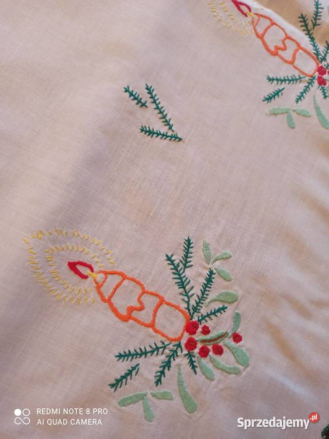 Serweta bieżnik świąteczny ręcznie haftowana 100 podlaskie