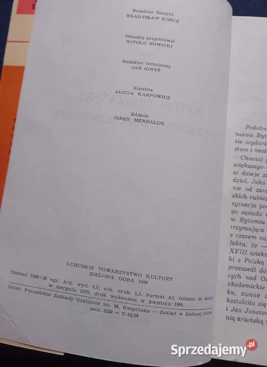 Bytom Odrzański Z dziejów i współczesności 1980 Koźminek