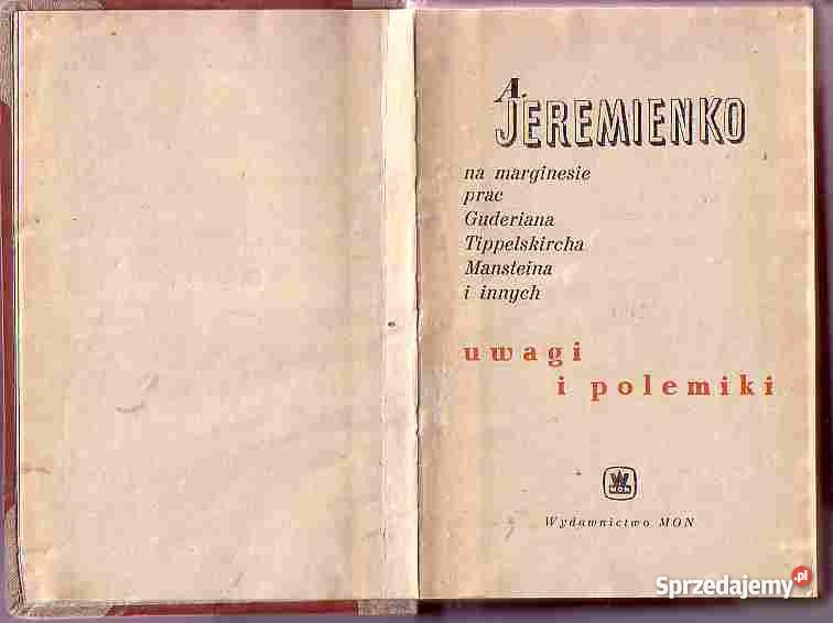 4783 I POLEMIKI NA MARGINESIE PRAC GUDERIANA TIP Czyrna sprzedam