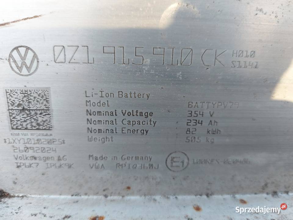 VW ID4 11A 2024r SUV 5D BATERIA AKUMULATOR 234Ah
