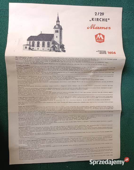 Pudełko i instrukcja zestawie modelarskim Mamos Zbylitowska Góra