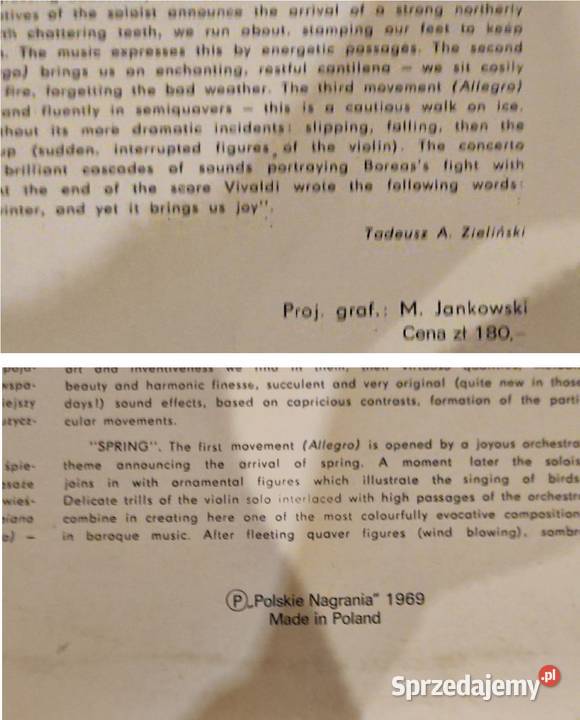 1969 Antonio Vivaldi Le Quattro Stagioni Cztery Kielce