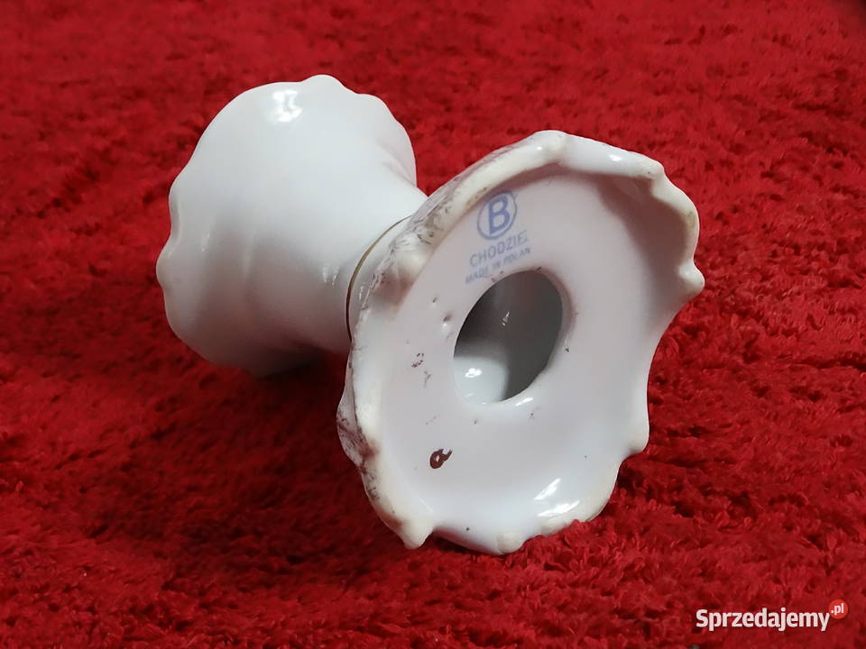 Elegancki świecznik porcelanowy CHODZIEŻ Vintage Biłgoraj