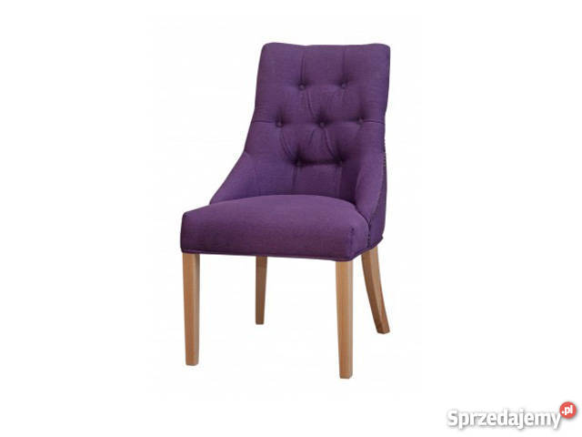 Krzesło fotel z kołatką tapicerowane pikowane z pinezkami