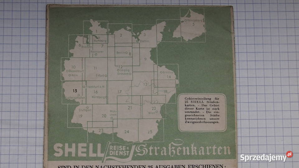 Mapa SHELL Reise Dienst MittelRhein Saarpfalz Tychy