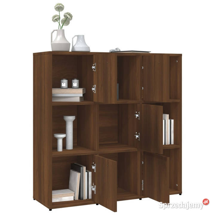 Regał na książki brązowy dąb 90x30x90 WM815551