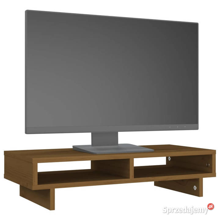 Podstawka na monitor miodowy brąz 60x27x14 lita sprzedam
