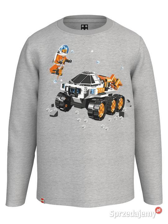 140 LEGO City Tshirt długi rękaw szary Łazik Bluzy Szczerbice