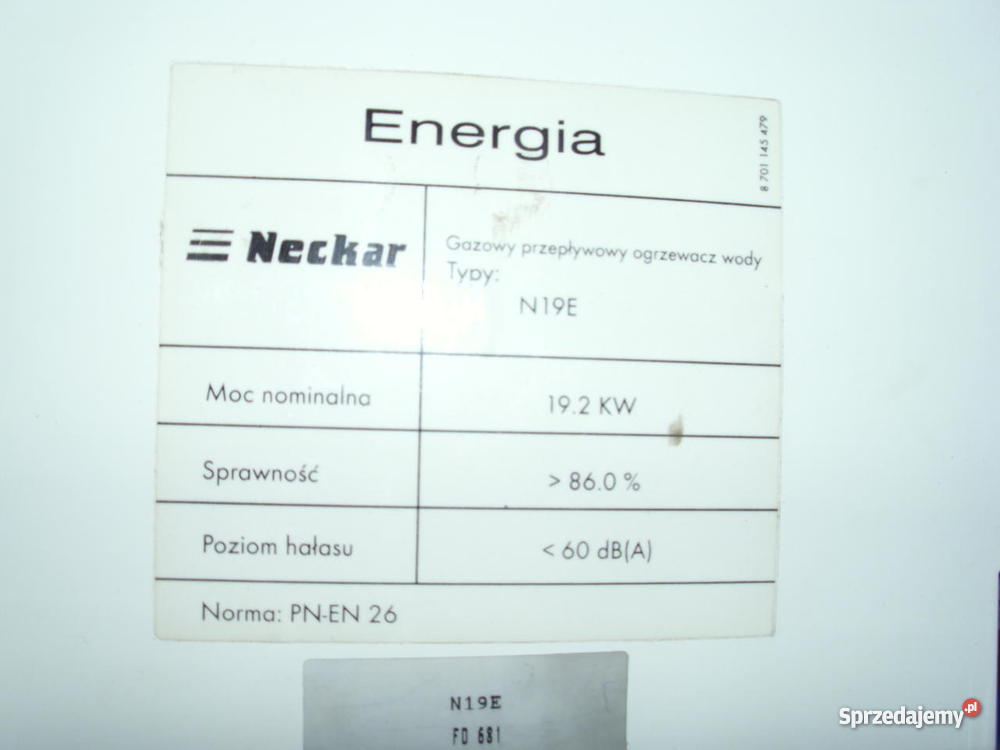 piecykterma gazowa Junkers Neckar N19E