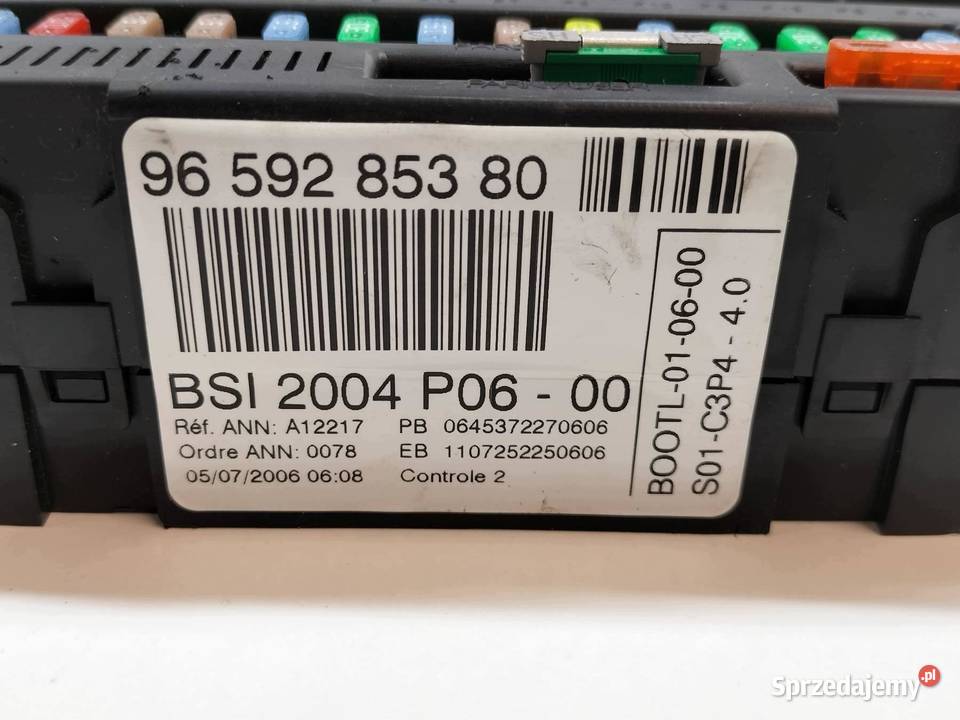 SKRZYNKA BSI 9659285380 P06 Peugeot 207 I osobowe Skrzynki bezpieczników