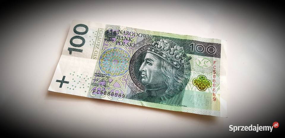 Banknot 100 ciekawy numer Olkusz