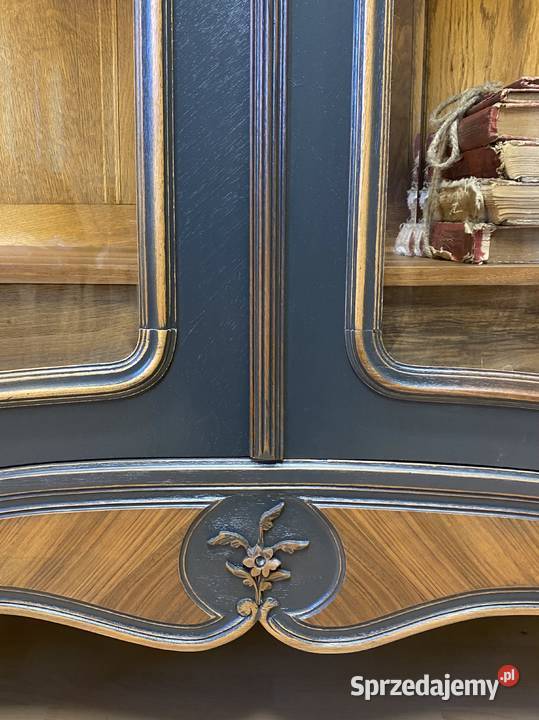 BIBLIOTEKA witryna antracyt Louis XV Francja Kredensy i witryny sprzedam
