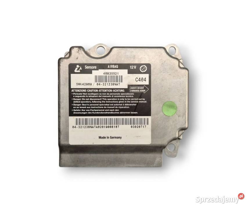 MODUŁ SENSOR AIRBAG PODUSZEK POWIETRZNYCH FIAT Działoszyce sprzedam