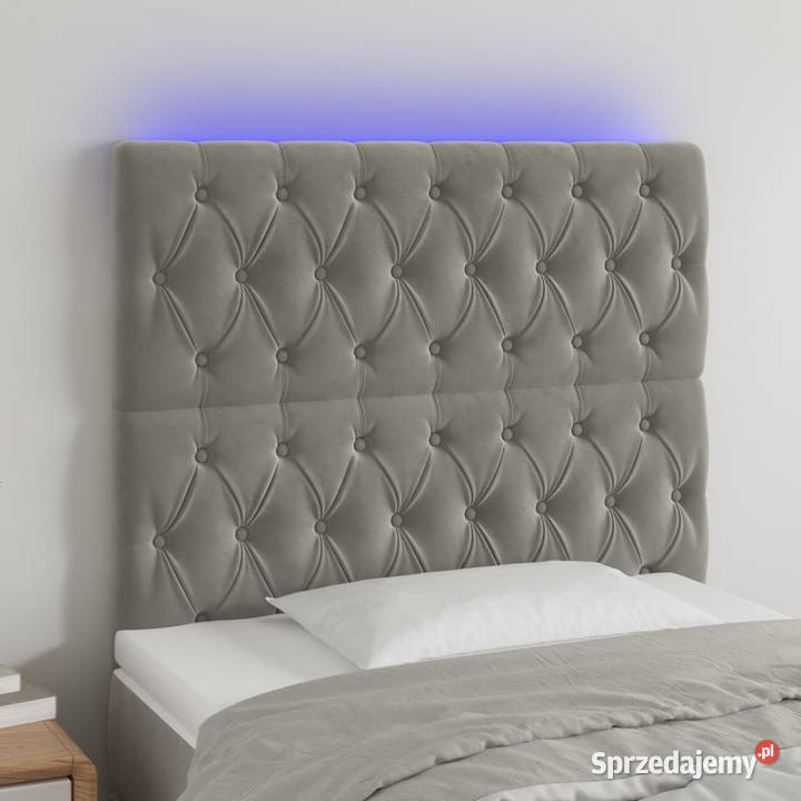 Zagłówek do łóżka z LED jasnoszary 100x7x118128 mazowieckie Warszawa