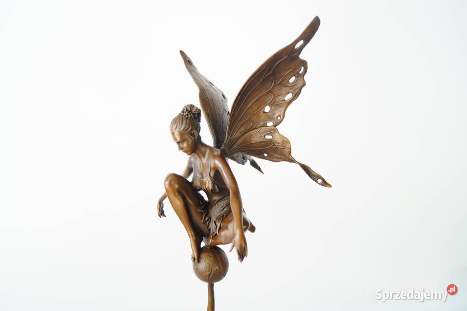 Figura z brązu Rzeźba Calineczka wróżka elf na Gizałki
