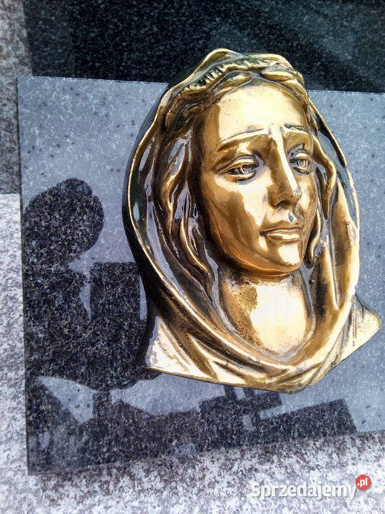 Głowa Matka Boska Madonna mosiądz nagrobek sprzedam