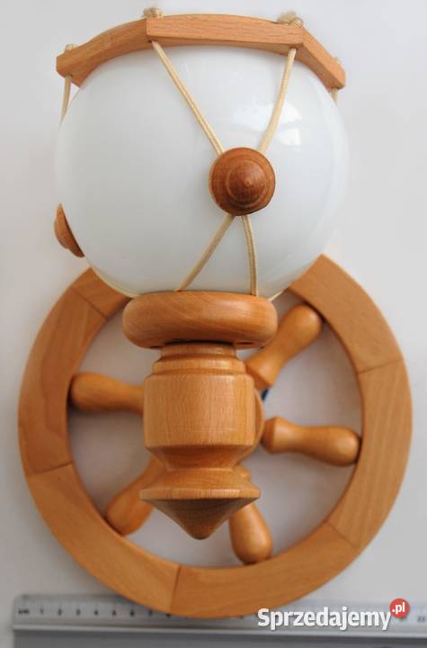 Lampa marynistyczna kinkiet koło sterowe drewno Lublin