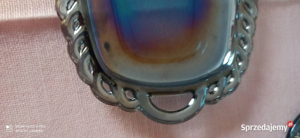 Karnawałowa szklana miska na owoce Indiana Amber Gdańsk