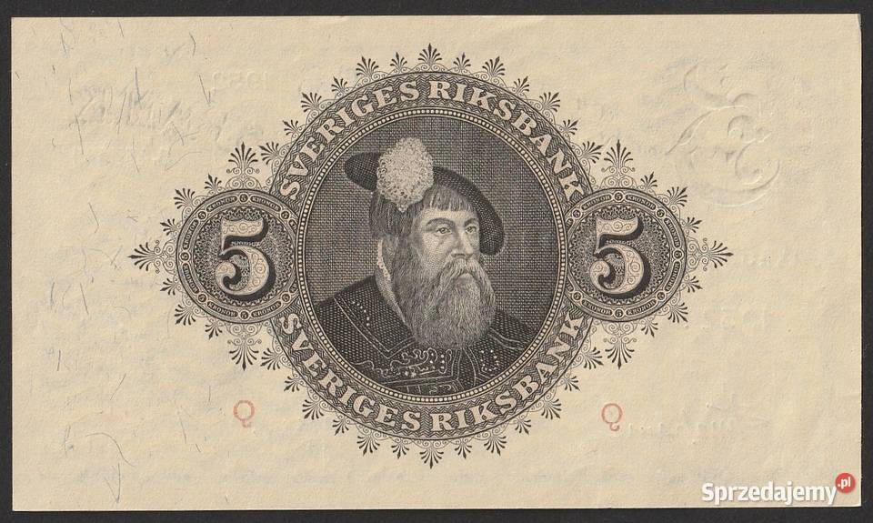 Szwecja 5 koron 1952 Q stan 12 Łódź