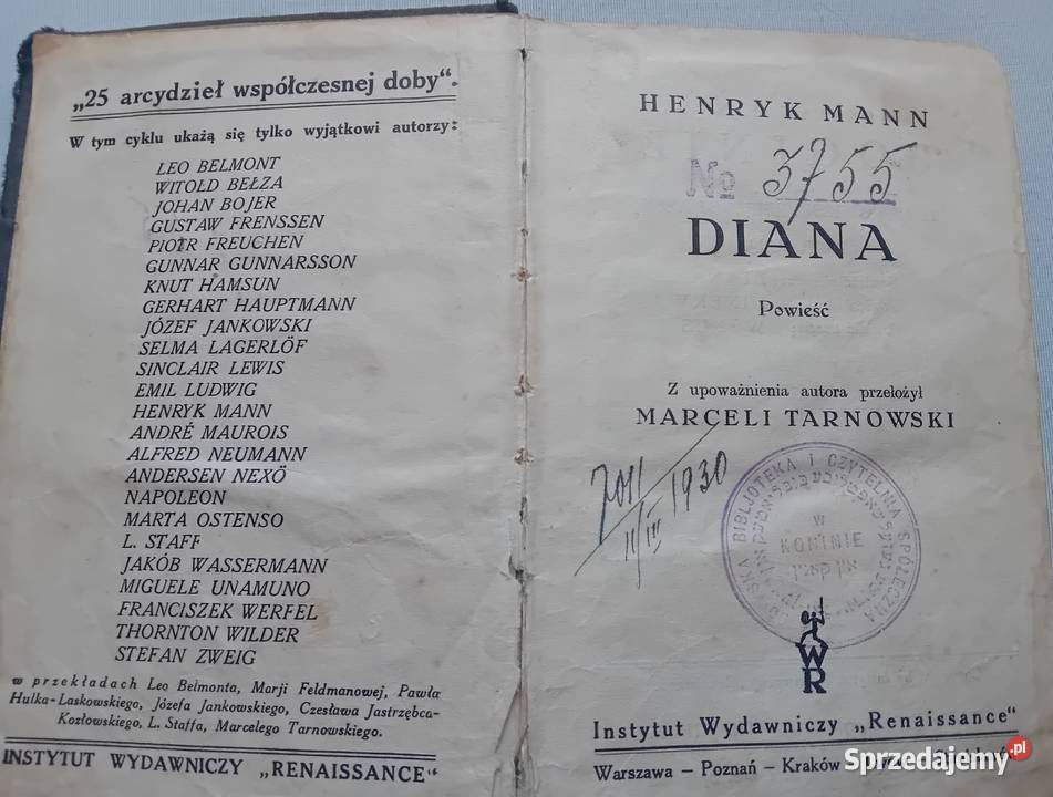 Henryk Mann Diana IW Renaissance Pieczątka wielkopolskie Koźminek sprzedam