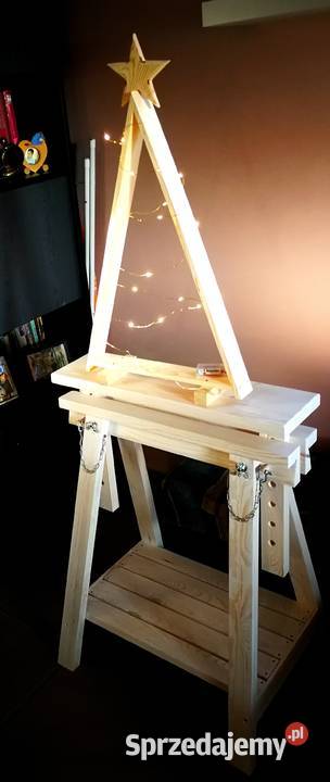 Świąteczna choinka drewniana choinka trókąt mała Radków