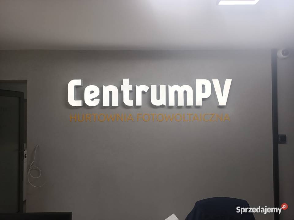 Napis LED baner Logo neon zlikwidowanej hurtowni podlaskie