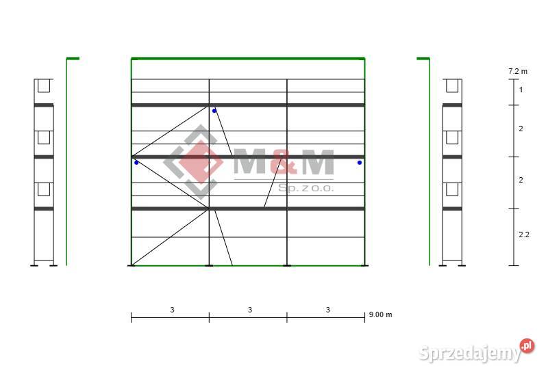 Zestaw rusztowania 70m2 9x8m Podest Stare Siołkowice