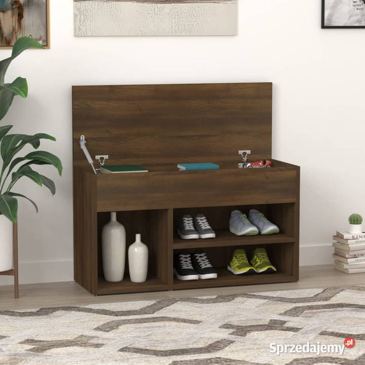 Ławka z miejscem na buty brązowy dąb 80x30x45 Warszawa