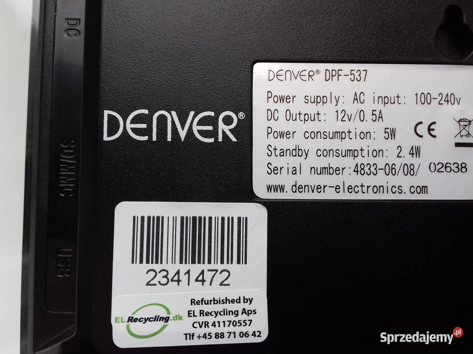 Cyfrowa ramka do zdjęć USB SD Denver DPF537 Bydgoszcz