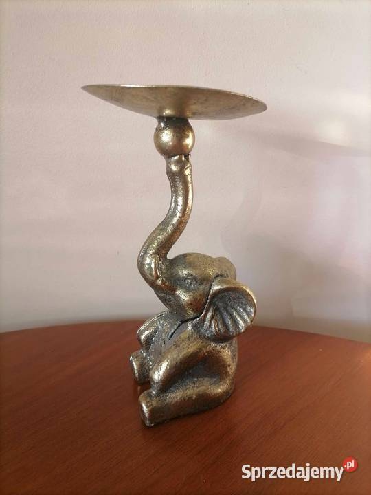 Słoń Szczęścia Figura Świecznik Vintage Retro Wałbrzych