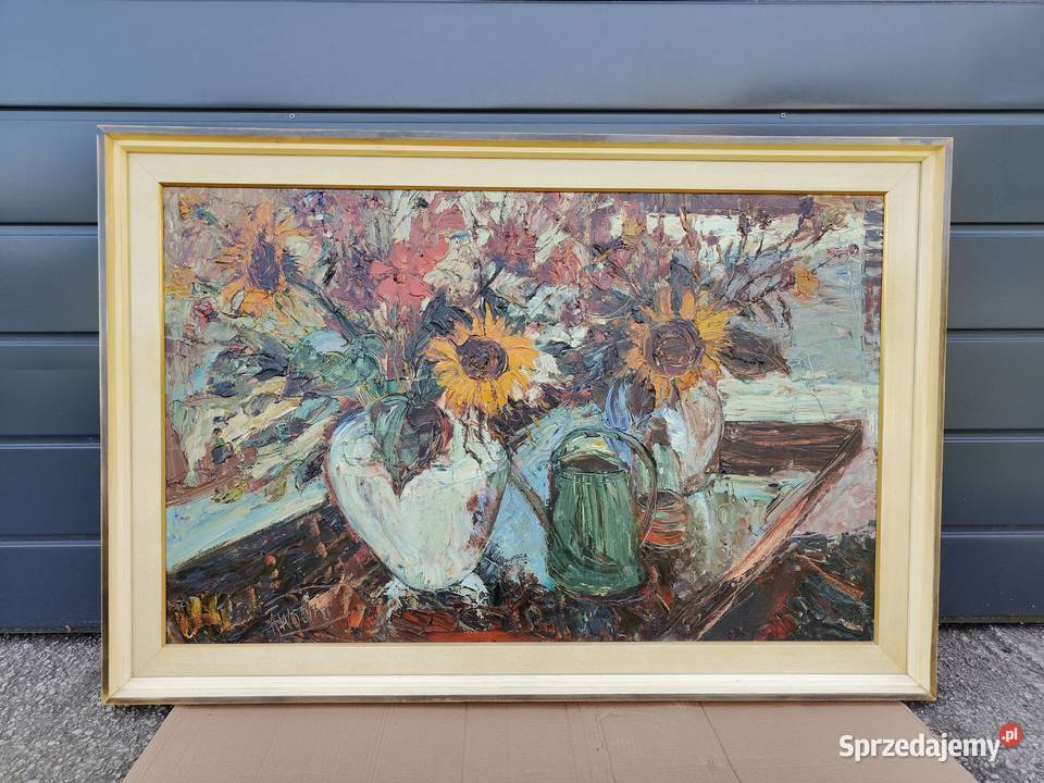 Duży malowany obraz łódzkie Aleksandrów Łódzki sprzedam