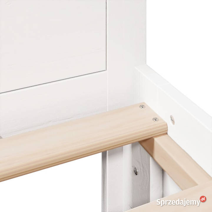 Rama łóżka z wezgłowiem bez materaca biała 75cm Meble sprzedam