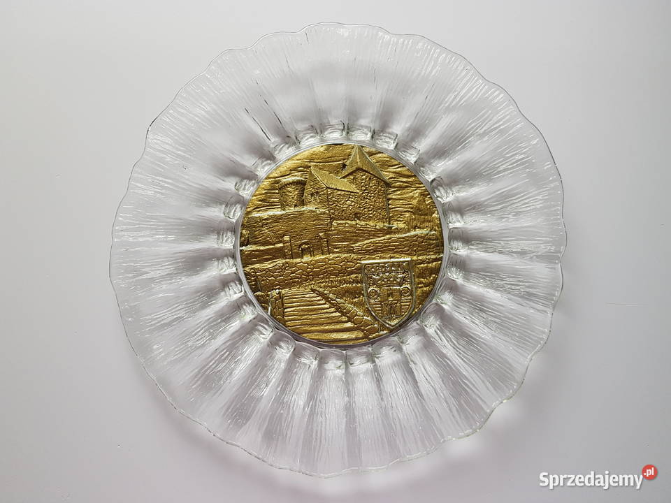 Patera Cora Zamek Będzin Ząbkowice szkło PRL Porcelana i szkło Dąbrowa Górnicza