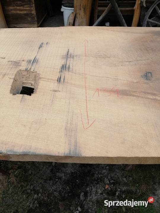 Monolit 260x140x65 dąb live edge blat loft Przysucha