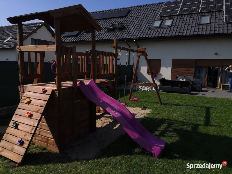 Plac zabaw dzieci huśtawka piaskownia ścianka Kawnice