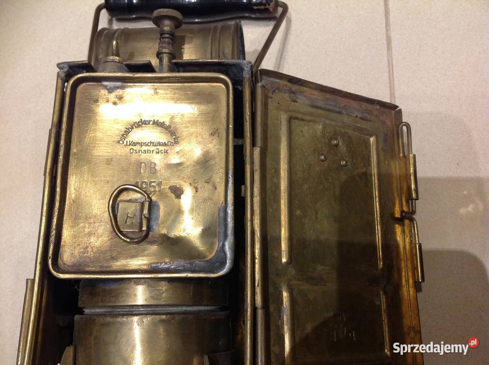 Stara Lampa Mosiężna Karbidowa Sygnowana Pozostałe lubuskie