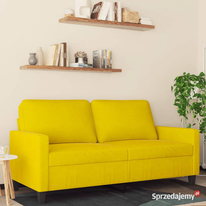 Sofa 2osobowa żółta 140 tapicerowana aksamitem Warszawa